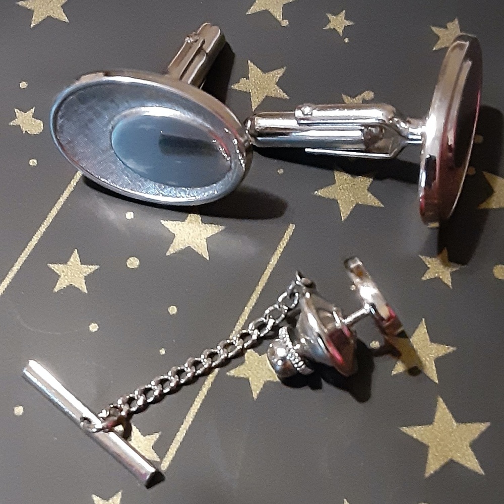 Cuff Links & Matching Tie Tack Set - image 2